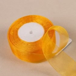 Szín: arany - 12-50 mm-es organza szalag esküvői dekorációhoz Meghívókártya ajándékcsomagolás Scrapbooking kellékek