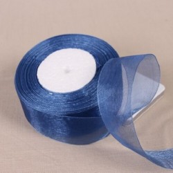Szín: kékben - 12-50 mm-es organza szalag esküvői dekorációhoz Meghívókártya ajándékcsomagolás Scrapbooking