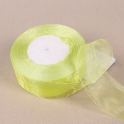 Szín: citromsárga - 12-50 mm-es organza szalag esküvői dekorációhoz Meghívókártya ajándékcsomagolás Scrapbooking