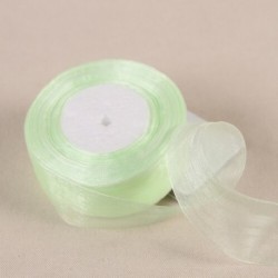 Szín: világos zöld - 12-50 mm-es organza szalag esküvői dekorációhoz Meghívókártya ajándékcsomagolás Scrapbooking