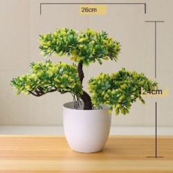 Méret: sárga - Sárga műnövény Kis fa cserepes bonsai Díszek otthoni kertbe Hotel Fürdőszoba Hálószoba Dekoráció