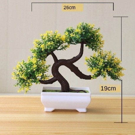 Méret: sárga - Sárga műnövény Kis fa cserepes bonsai Díszek otthoni kertbe Hotel Fürdőszoba Hálószoba Dekoráció