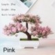 Szín: Pink S chahua - 25Styles kis bonsai rózsaszín sorozat mesterséges növények Bonsai műanyag fűgolyó fenyőfa