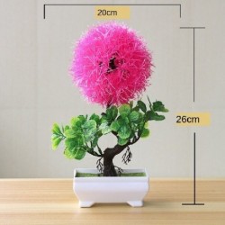 Szín: Pink jinyushu - 25Styles kis bonsai rózsaszín sorozat mesterséges növények Bonsai műanyag fűgolyó fenyőfa