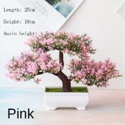 Szín: rózsaszín cuisong - 25Styles kis bonsai rózsaszín sorozat mesterséges növények Bonsai műanyag fűgolyó fenyőfa