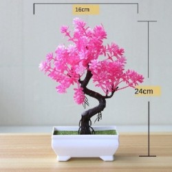 Szín: Pink hongyundangtou - 25Styles kis bonsai rózsaszín sorozat mesterséges növények Bonsai műanyag fűgolyó fenyőfa