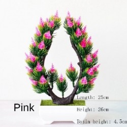 Szín: rózsaszín xiangsiboluoxin - 25Styles kis bonsai rózsaszín sorozat mesterséges növények Bonsai műanyag fűgolyó