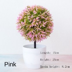 Szín: Pink xingxingqiu - 25Styles kis bonsai rózsaszín sorozat mesterséges növények Bonsai műanyag fűgolyó fenyőfa