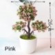 Szín: Pink yingxueqiu - 25Styles kis bonsai rózsaszín sorozat mesterséges növények Bonsai műanyag fűgolyó fenyőfa