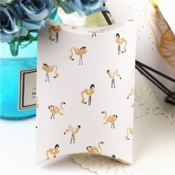 Szín: Flamingo - 10db/tétel Cukorkadoboz táska Új kézműves flamingó papírpárna alakú esküvői karácsonyi csomag
