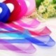 Szín: fluoreszcens sárga - Új 1&*39 &*39 25 mm-es organza szalagok (45 méter/tekercs) karácsonyi esküvői parti
