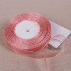 Szín: bab múlt rózsaszín - 15 mm-es egyszínű organza szalag, kézzel készített barkács anyagok kézművességhez