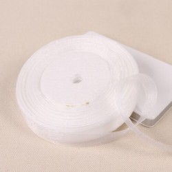 Fehér szín - 15 mm-es egyszínű organza szalag, kézzel készített barkács anyagok kézművességhez varrás