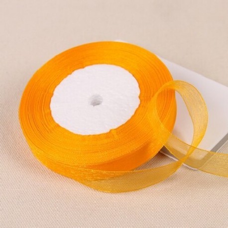 Szín: arany - 15 mm-es egyszínű organza szalag, kézzel készített barkács anyagok kézművességhez varrás