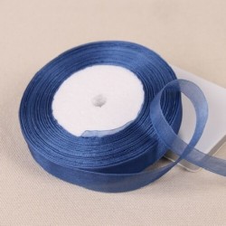 Szín: kékben - 15 mm-es egyszínű organza szalag, kézzel készített barkács anyagok kézművességhez varrás
