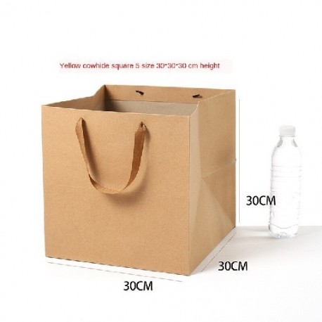 Szín: 30x30x30 cm khaki - 1db Senior nátronpapír zacskók divat ruhatáskák esküvői csokoládé torta csomagoló
