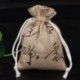 Szín: zöld kis virág - 9x12 cm-es pamut zacskók ajándék szövettáskákhoz, húzózsinóros nyomtatáshoz Többszínű