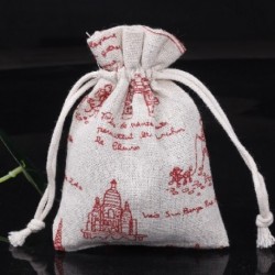 Szín: piros Vastorony - 9x12 cm-es pamut zacskók ajándék szövettáskákhoz, húzózsinóros nyomtatáshoz Többszínű