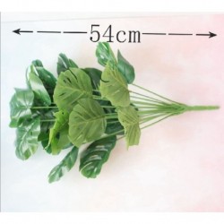 Szín: 54cm 18 Fej zöld - 12 villa/csokor mesterséges növények Zöld teknős levelek szimulációs növények Otthon Erkély