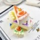 Szín: narancssárga torta - 1db Aranyos PU mesterséges gyümölcs torták Desszertek Hamis ételdíszek Photography Pro