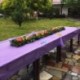 Szín: téglalap lila - 1db 137x274cm műanyag eldobható terítő kültéri piknik kemping szőnyeg Születésnapi party