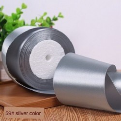 Szín: ezüst - 25 yard/tekercs 8 cm széles szatén szalag poliészter szalag esküvői székhez/autóhoz/buli dekorációhoz