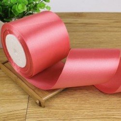 Szín: görögdinnye vörös - 25 yard/tekercs 8 cm széles szatén szalag poliészter szalag esküvői székhez/autóhoz/buli