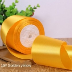 Szín: arany - 25 yard/tekercs 8 cm széles szatén szalag poliészter szalag esküvői székhez/autóhoz/buli dekorációhoz