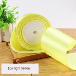 Szín: világos sárga - 25 yard/tekercs 8 cm széles szatén szalag poliészter szalag esküvői székhez/autóhoz/buli