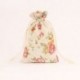 Szín: rózsa - 10db/tétel 10x14cm vászon pamut ajándéktasakok zsinóros tok Rózsa nyomótáska Esküvői cukorka