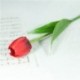Szín: tulipán sárga - 1 db selyem mini tulipán művirág csokor Real Touch Tulipán Artificiales Para Decor Mini otthoni