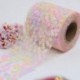 Szín: 8 cm rózsaszín - 1 méteres színes csillogó csillag flitterek puha géz tüll szövet DIY kézzel készített haj