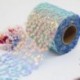 Szín: 8 cm rózsaszín - 1 méteres színes csillogó csillag flitterek puha géz tüll szövet DIY kézzel készített haj