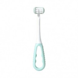 Szín: kék - Baba fogkefe 3 oldalas biztonsági puha kefe gyermek szilikon nano kefe szájhigiénia ápoló fogkefék kinderen