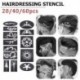 Szín: 2 készlet - 20x-60x Hajvágó tetováló sablon faragott színező minta stencil tetoválás fodrászszalon hajformázó