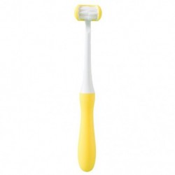 Szín: A sárga - 3 oldalas baba szilikon fogkefe Biztonsági puha kefe Professzionális gyermek szájhigiéniai fogkefék