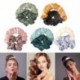 Fehér szín - Női Silk Scrunchy elasztikus, kézzel készített többszínű hajpánt lófarok tartó fejpánt