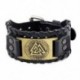 Fém szín: 83971 - Punk Vintage Norvégia Valknut amulett bőr karkötők háromszög viking karkötők rúnák férfi