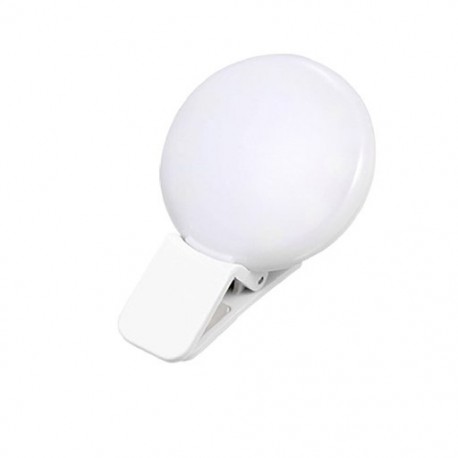 Fehér szín - LED-es szelfi gyűrű smink világítás mobiltelefon mini fényképes kitöltő lámpák állítható