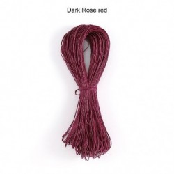 Szín: sötét rózsa vörös - 65 m/tétel viaszos pamut zsinór gyöngyfűző zsinór 1 mm karkötőhöz és nyaklánchoz,