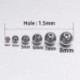 Szín: 5mm x 50db - 30-100db 3-8 mm-es rozsdamentes acél laza távtartó gyöngyök kerek mag nagy lyukú gyöngyleletek