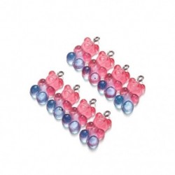 Fém színe: Rose Pink - 10db/tétel 21X12mm cukorka színű gumiszerű mini medvebűvek aranyos fülbevalók készítéséhez