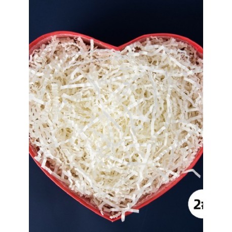 Szín: bézs fehér - 50g/100g/500g Színes aprított papír díszdoboz töltő esküvői csomagolóanyag aprított