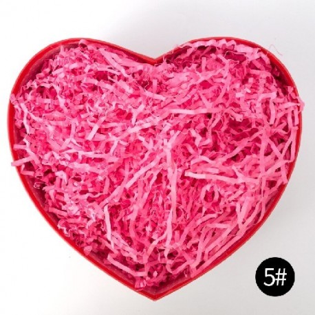 Szín: rózsaszín piros - 50g/100g/500g Színes aprított papír díszdoboz töltő esküvői csomagolóanyag aprított