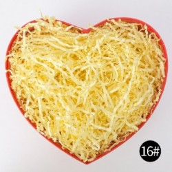 Szín: világos sárga - 50g/100g/500g Színes aprított papír díszdoboz töltő esküvői csomagolóanyag aprított