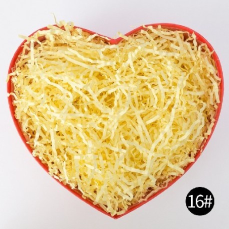 Szín: világos sárga - 50g/100g/500g Színes aprított papír díszdoboz töltő esküvői csomagolóanyag aprított