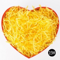 Szín: sárga - 50g/100g/500g Színes aprított papír díszdoboz töltő esküvői csomagolóanyag aprított születésnapi