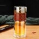 Szín: ezüst - Kiváló minőségű duplaüvegű vizes palack tokkal Tea Vizes palack Környezetbarát Drink Infuser Tumbler