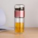 Szín: Rose Red - Kiváló minőségű duplaüvegű vizes palack tokkal Tea Vizes palack Környezetbarát Drink Infuser Tumbler