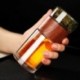 Szín: fekete B - Kiváló minőségű dupla üvegű kulacs tokkal Tea Vizes palack Környezetbarát Drink Infuser Tumbler